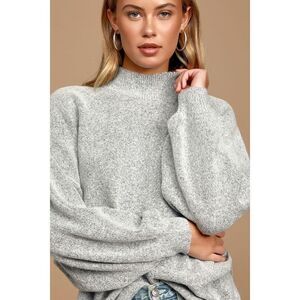 Lulus Cozy Perfection Grey Dolman Sleeve Sweater Top - Size XS